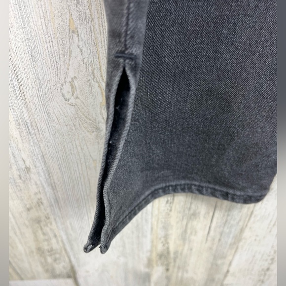Madewell Perfect Vintage Straight Jeans Black Fade High Rise Side Slit W26 - Picture 4 of 11